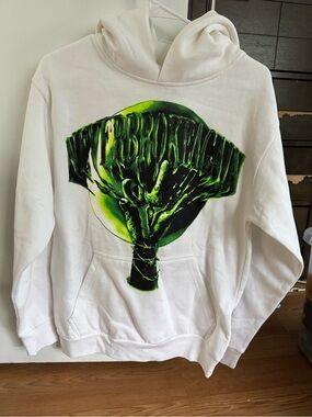VLONE White Hoodie with Neon Green Black Graphic